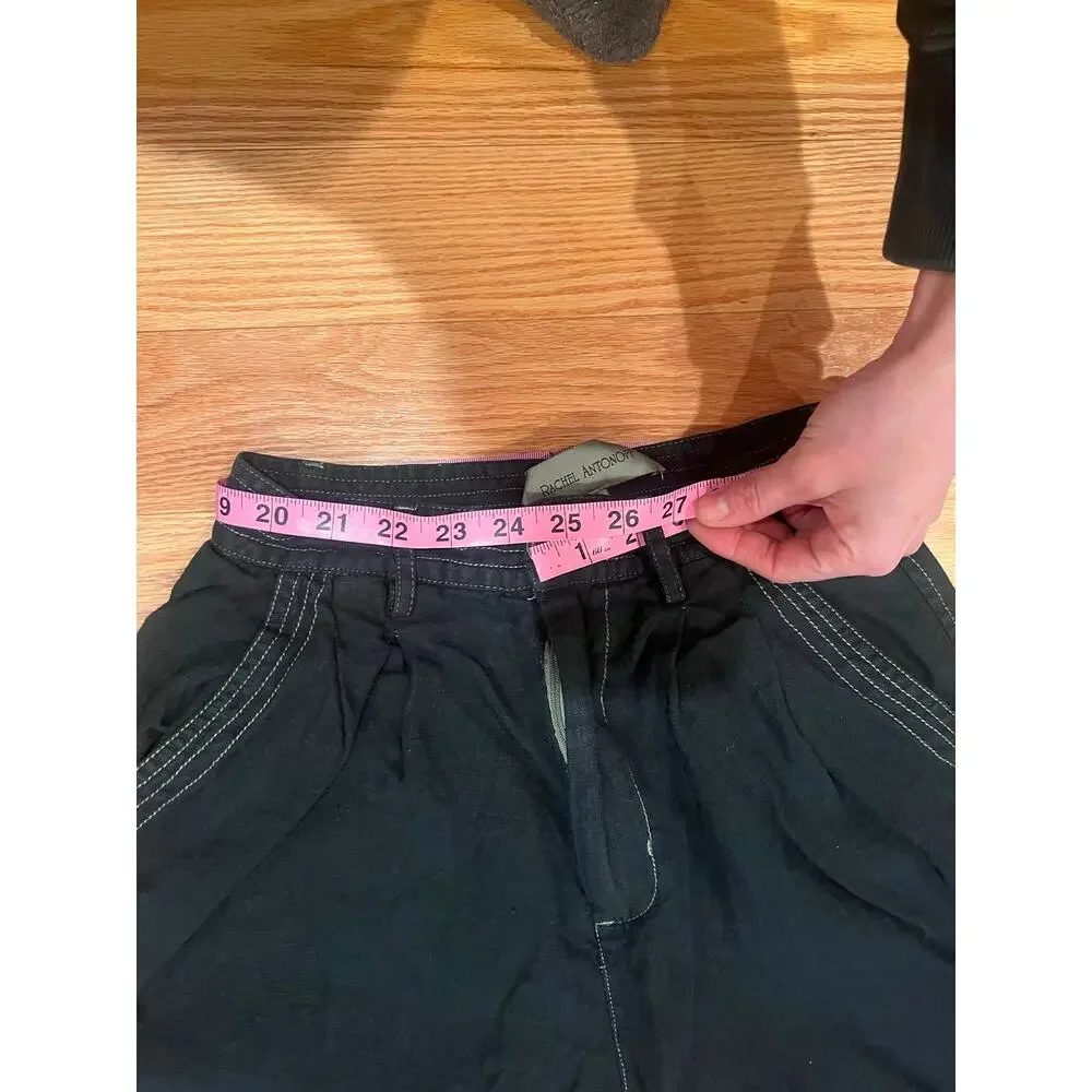 100% Linen Pants Rachel Antonoff Dark Green 2 - Part of a Set (Sold Separately) - Picture 6 of 8